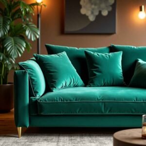 sofa repair Dubai emerald green sofa