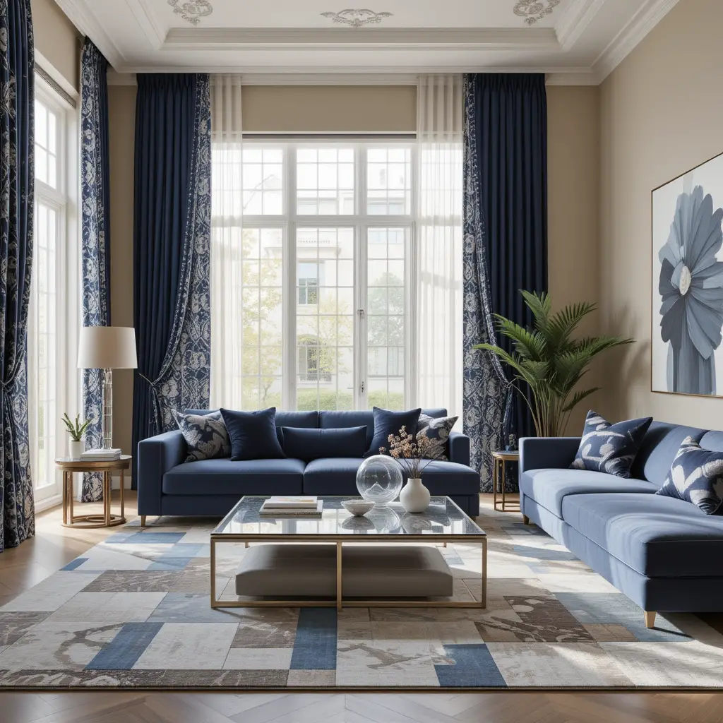 curtains color for living room in Dubai