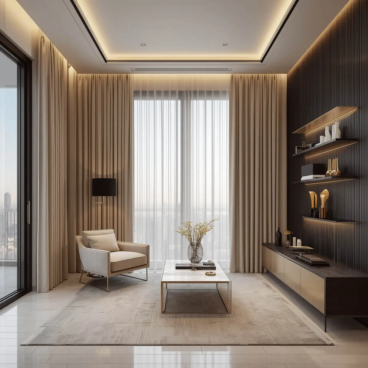 sheer curtains for living room Dubai