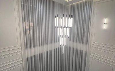 motorized sheer custom curtains in Dubai for living room in Ajman