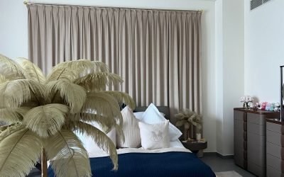 pinch pleat curtains Dubai bedroom