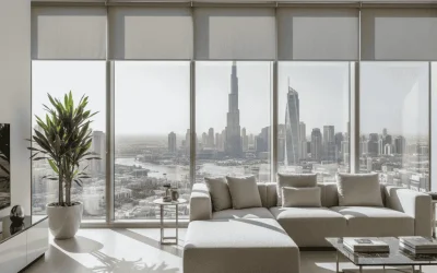 custom roller blinds in modern dubai apartment