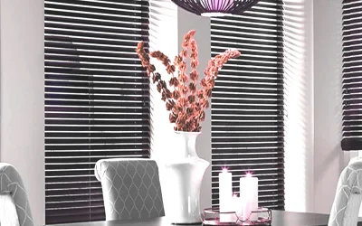 black wood venetian blinds